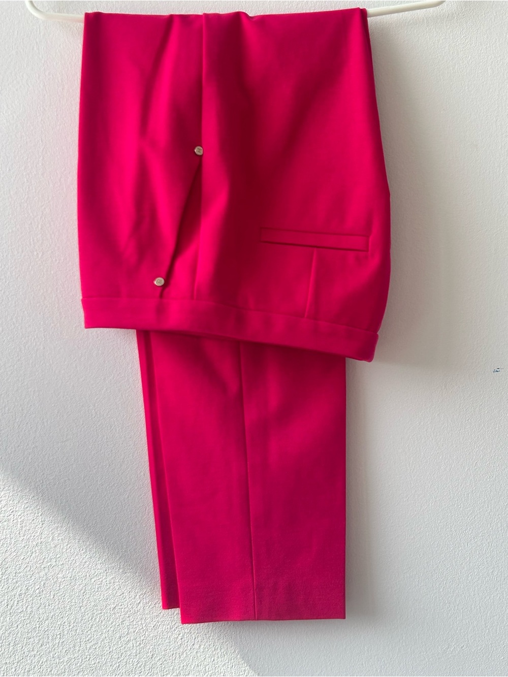 Escada Taylored Straight-Leg Suit Pants in Vibrant Pink